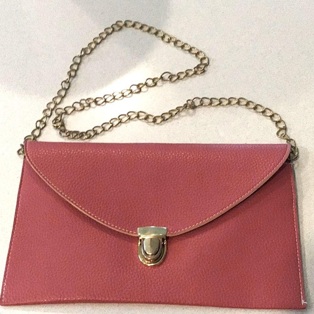 Purse NWT Merci Beaucoup Clutch New Bag Purse Crossbody Magenta Pink Brass Chain